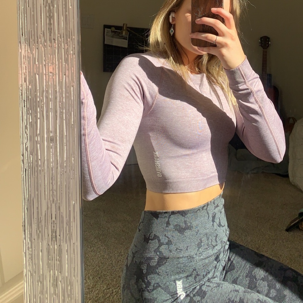 Gymshark Adapt Marl Seamless Long Sleeve Crop Top